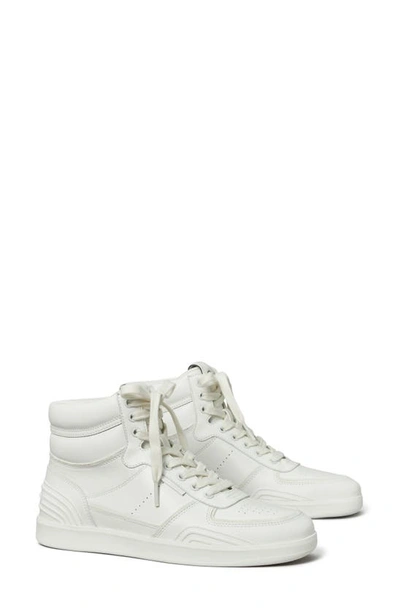 Tory Burch Clover High Top Court Trainer In White