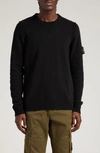 Stone Island Lightweight Wool Crew Neck Pullover In Black