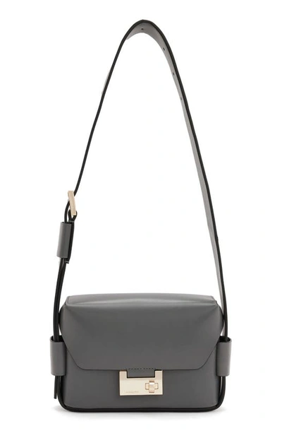 Allsaints Leather Frankie Cross-body Bag In Slate Grey