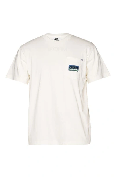 Round Two Hiking Logo Patch Pocket T-shirt In Off White