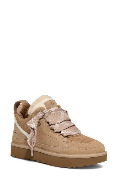 Ugg Lowmel Suede And Mesh Low-top Trainers In Sand