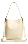 Madewell The Transport Leather Bucket Bag In Beige