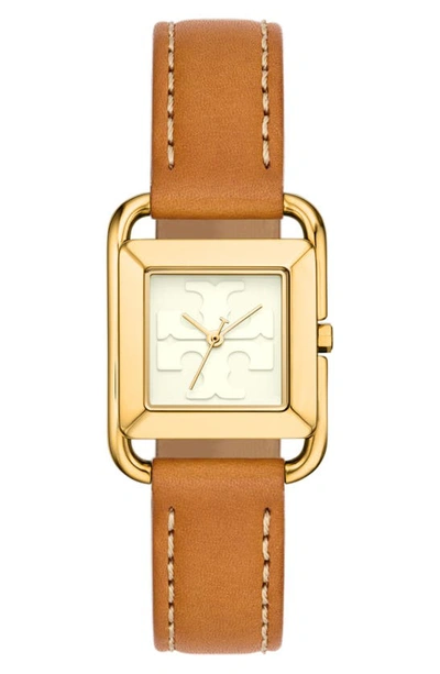 Tory Burch Women's Miller Goldtone Stainless Steel & Leather Strap Watch/24mm In Cream/brown