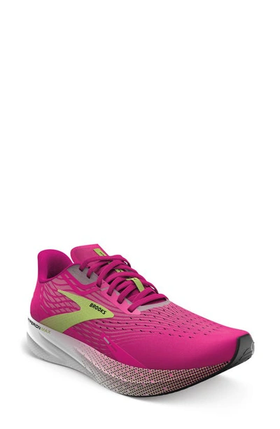 Brooks Hyperion Max Running Shoe In Pink Glo/green/black