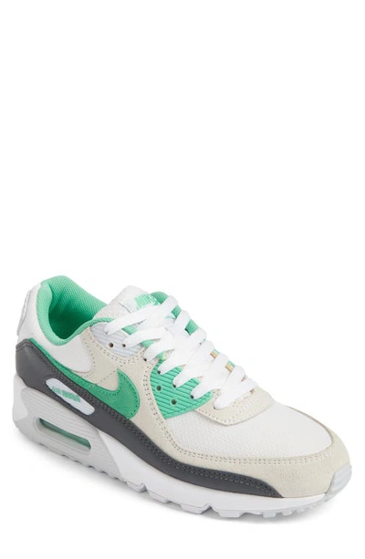 Nike Men's Air Max 90 Shoes In White/ Spring Green