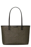 Tory Burch Ever-ready Tote Coated Canvas Bag In Black