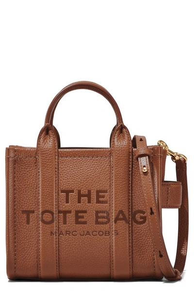 Marc Jacobs The Leather Mini Tote Bag In Argan Oil