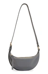 Allsaints Womens Slate Grey Half Moon Leather Cross-body Bag