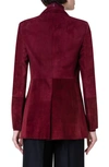 Akris Punto Suede Tailored Blazer Jacket In Garnet