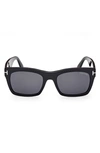 Tom Ford Men's Nico-02 T-hinge Acetate Square Sunglasses In 01a Black Smoke