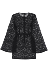 Dolce & Gabbana Lace Bell-sleeve Mini Dress In Black