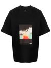 Oamc Graphic-print Organic-cotton T-shirt In Nero