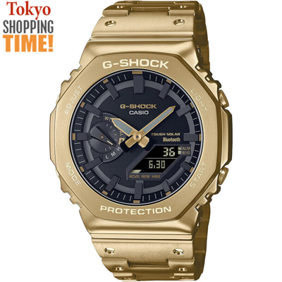 Pre-owned Casio G-shock Gm-b2100gd-9ajf Yellow Gold Metal Case Solar Bluetooth Men Watch