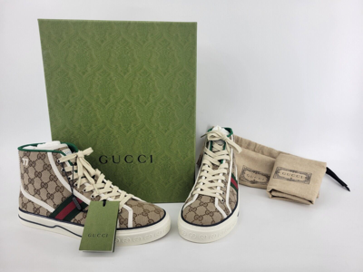 Pre-owned Gucci Men's  Tennis 1977 High Top Sneaker Us Size 8.5 Newinbox Ships Free (21632) In Multicolor