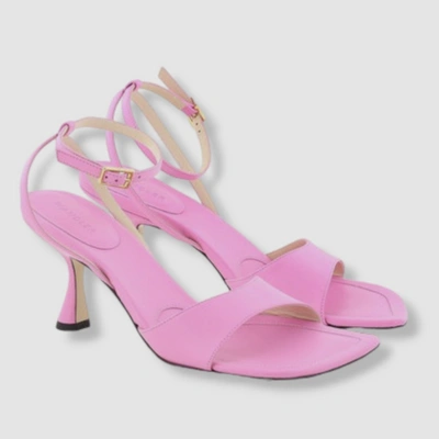 Pre-owned Wandler $700  Women's Pink Julio Lambskin Ankle-strap Sandal Shoe Size Eu 37/us 7