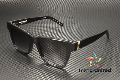 Pre-owned Saint Laurent Sl M106 002 Cat Eye Acetate Black Grey 52 Mm Women's Sunglasses In Gray