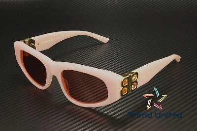Pre-owned Balenciaga Bb0095s 003 Cat Eye Acetate Pink Gold Red 53 Mm Women's Sunglasses