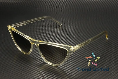 Pre-owned Saint Laurent Sl 550 Slim 005 Cat Eye Yellow Brown 56 Mm Women's Sunglasses