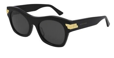 Pre-owned Bottega Veneta Bv1103s 001 Rectangular Grey Black 54 M Unisex Sunglasses