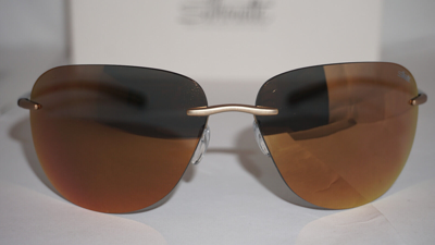 Pre-owned Ic! Berlin Silhouette Sunglasses Bayside Rimless Gold Mirror 8729 75 7530 65 14 130 In Green