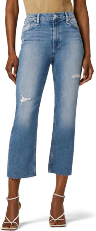 Pre-owned Hudson Women's Remi High Rise, Straight Leg Cropped Jean In Oceanview