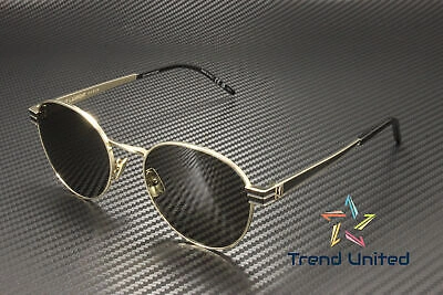 Pre-owned Saint Laurent Sl M62 003 Round Oval Panthos Gold Grey 52 Mm Unisex Sunglasses In Gray
