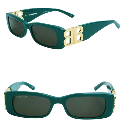 Pre-owned Balenciaga Dynasty 0096 Green 006 Fashion Bb Logo Narrow Slim Sunglasses Bb0096s In Gray