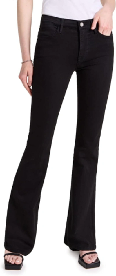 Pre-owned Frame Women's Le High Flare Jeans In Film Noir