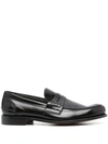 Church's Black Moccasin Flat Shoes With Elegant Detailing For Modern Men In Beige