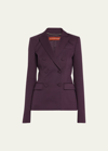 Altuzarra Indiana Wool-blend Blazer Jacket In Aubergine