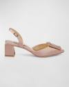 Badgley Mischka Emmie Slingback Pointed Toe Pump In Warm Nude