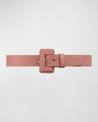Vaincourt Paris La Petite Merveilleuse Timeless Leather Belt With Covered Buckle In Nude