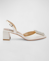 Badgley Mischka Emmie Slingback Pointed Toe Pump In Ivory