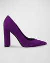 Marc Fisher Ltd Abilene Leather Block-heel Pumps In Medium Pink