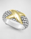 LAGOS EMBRACE 18K GOLD TWO-TONE CAVIAR RING