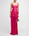 Cinq À Sept Marian Sleeveless Gown In Pink Dahlia