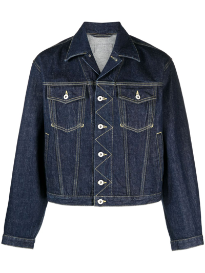 Kenzo Contrast-stitch Denim Jacket In Rinse Blue Denim