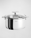 Cristel Casteline Saucepan With Domed Lid, 2.5-quart In Metallic