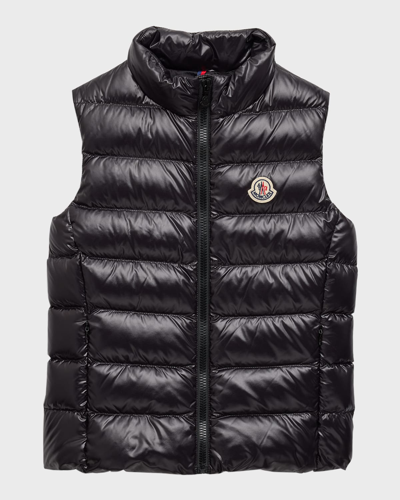 Moncler Kids' Ghany Quilted Down Puffer Vest In Bleu