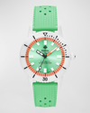 Zodiac Men's Super Sea Wolf Ceramic Compression Automatic Green Rubber Strap Watch, 41mm In Seafoam