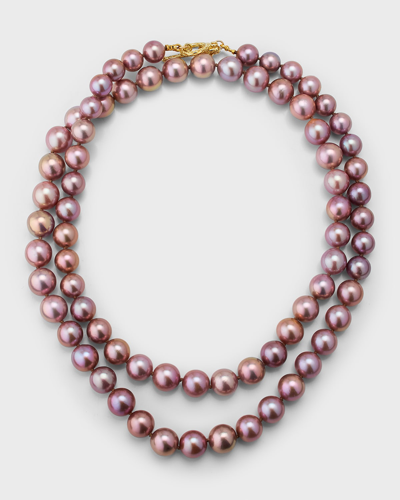 Margo Morrison 35" Pink Edison Freshwater 10-12mm Pearl Necklace