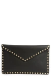 Valentino Garavani Rockstud Large Envelope Clutch Bag In Black