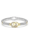 LAGOS SIGNATURE CAVIAR DIAMOND INTERLOCK CIRCLE BRACELET