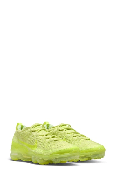 Nike Women's Air Vapormax 2023 Flyknit Shoes In Light Lemon Twist/white/barely Volt/volt 