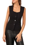 Halogen Square Neck Vest In Rich Black