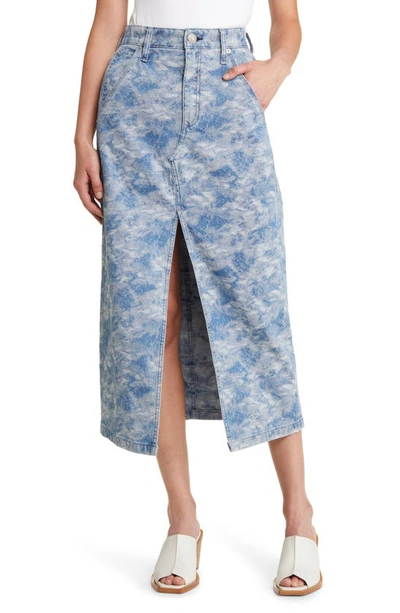 Rag & Bone Sid Denim Midi Skirt In Denim Jacquard