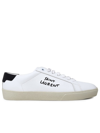 SAINT LAURENT WHITE LEATHER SNEAKERS