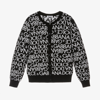 DOLCE & GABBANA GIRLS BLACK & WHITE WOOL CARDIGAN