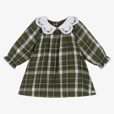 Tartine Et Chocolat Babies'  Girls Green Cotton Check Dress