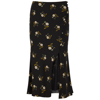 Veronica Beard Franconia Floral-print Silk-blend Satin Midi Skirt In Black